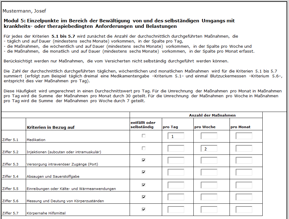 Der Pflegegradrechner