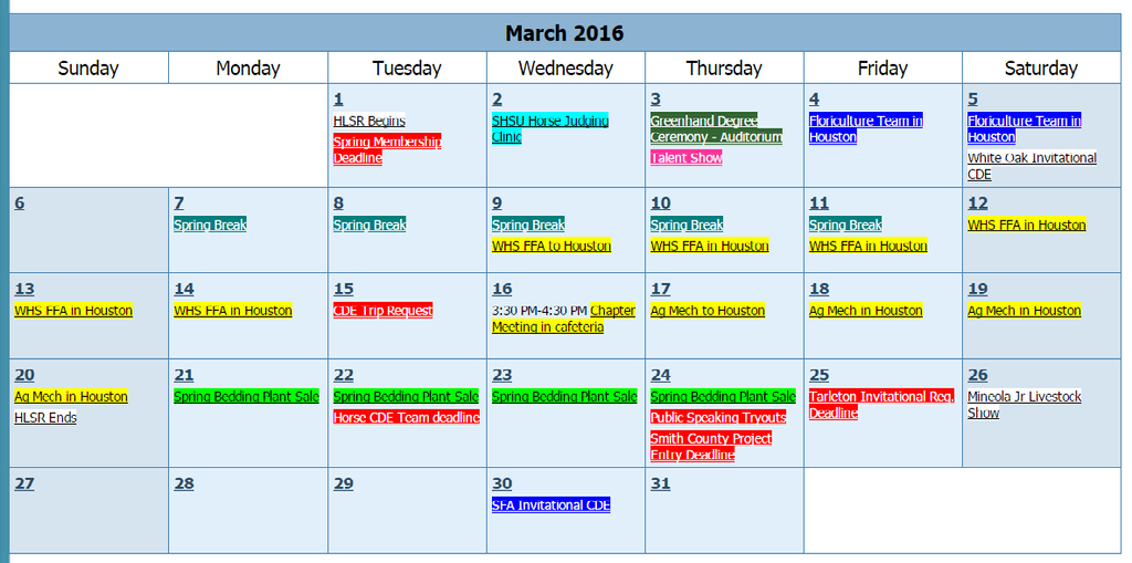 March 2016 March 2016