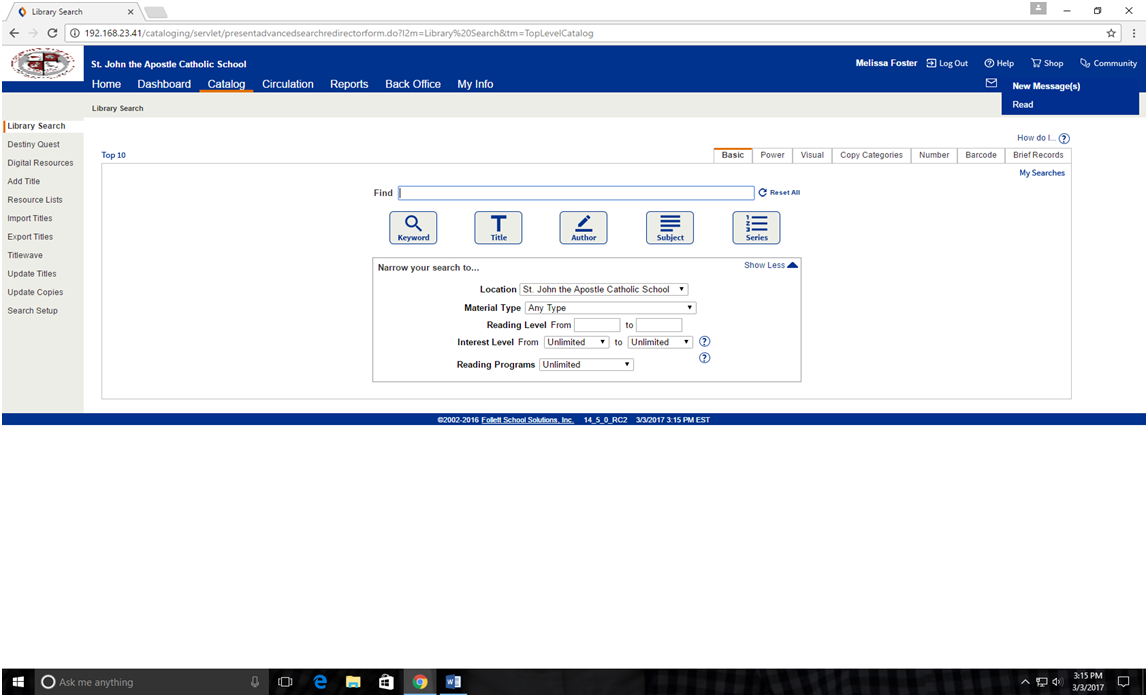 Follett Destiny The Online Library Catalog & Our New Discovery!