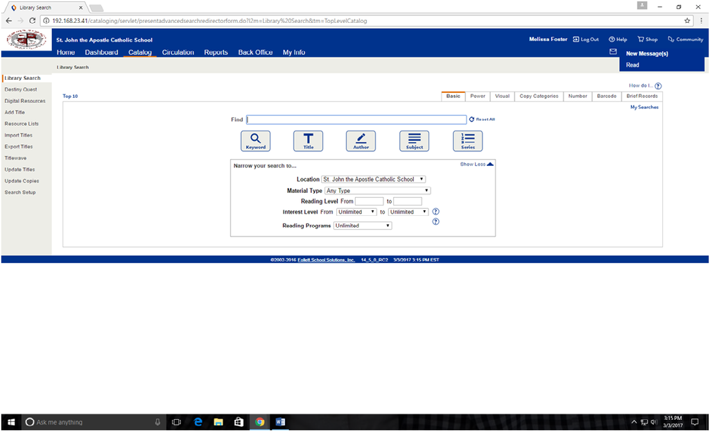 Follett Destiny The Online Library Catalog & Our New Discovery!