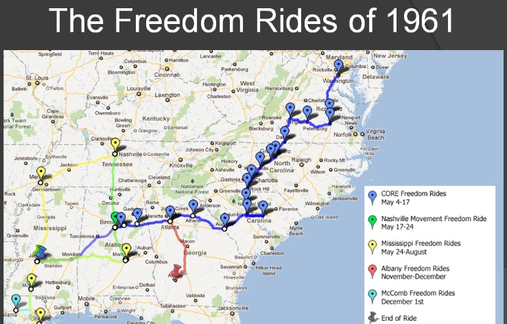 Freedom Riders Map