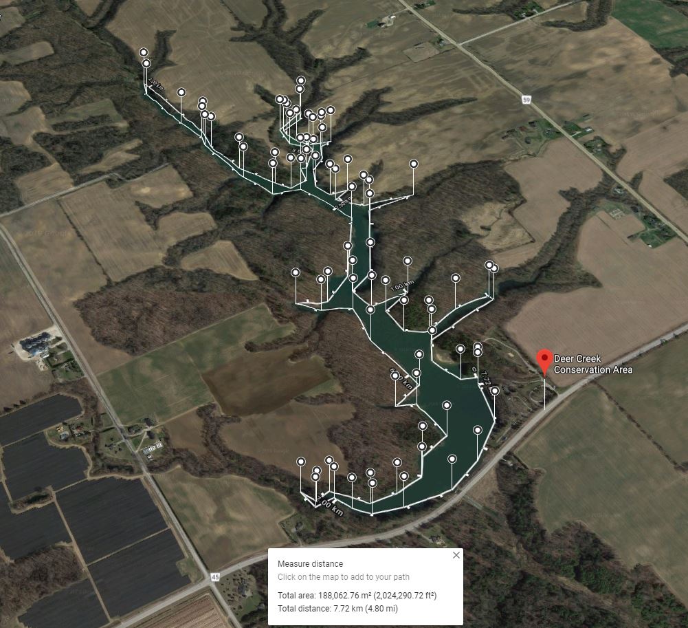 Handrail route around the lake